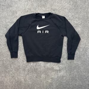 Nike Air Sweatshirt Mens Small Black Crewneck Pullover Logo DQ4205-010 Athletic